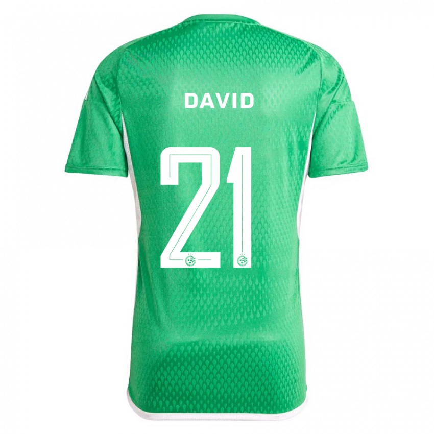 Hombre Camiseta Dean David #21 Blanco Azul 1ª Equipación 2023/24 La Camisa Chile