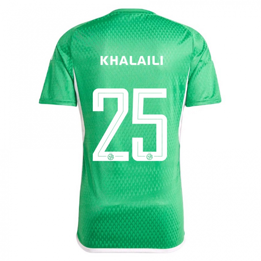 Hombre Camiseta Anan Khalaili #25 Blanco Azul 1ª Equipación 2023/24 La Camisa Chile