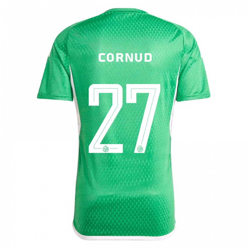 Hombre Camiseta Pierre Cornud #27 Blanco Azul 1ª Equipación 2023/24 La Camisa Chile