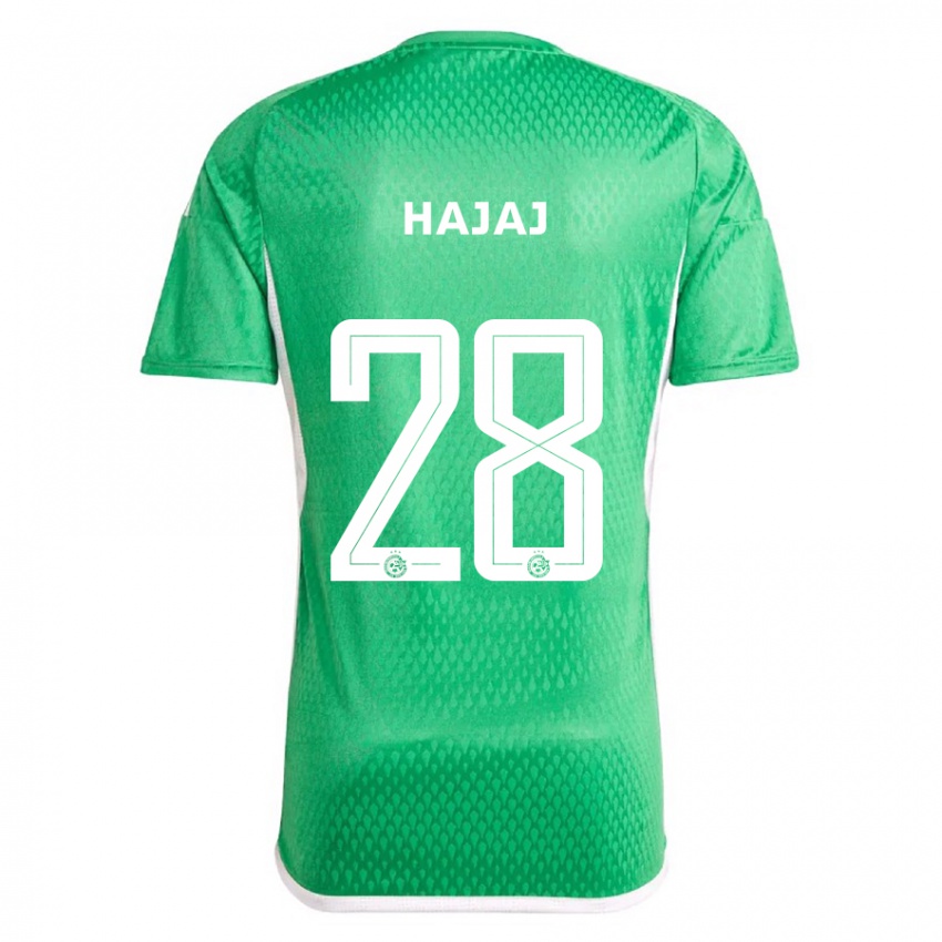 Hombre Camiseta Ilay Hajaj #28 Blanco Azul 1ª Equipación 2023/24 La Camisa Chile