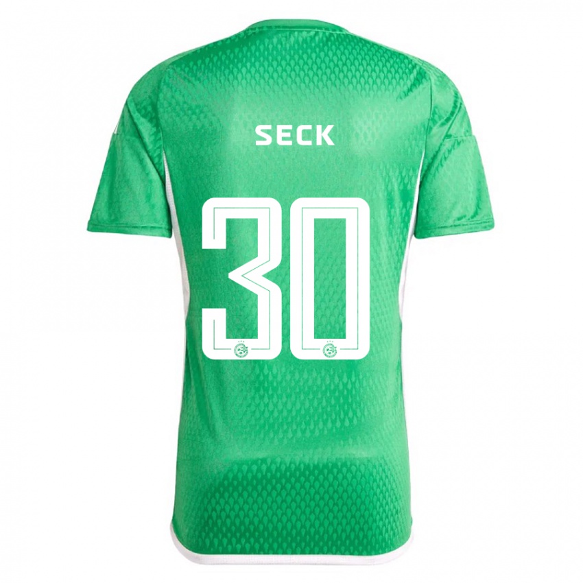 Hombre Camiseta Abdoulaye Seck #30 Blanco Azul 1ª Equipación 2023/24 La Camisa Chile