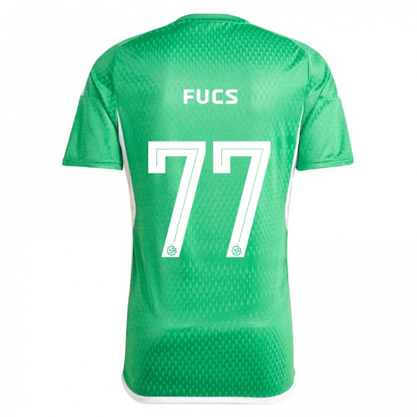 Hombre Camiseta Roee Fucs #77 Blanco Azul 1ª Equipación 2023/24 La Camisa Chile