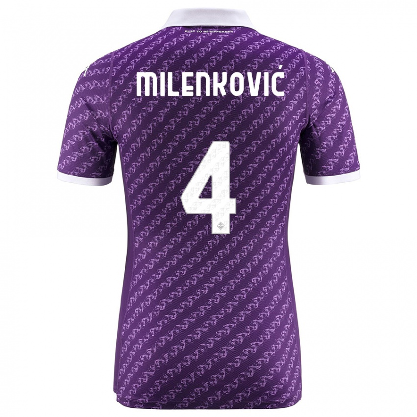 Hombre Camiseta Nikola Milenkovic #4 Violeta 1ª Equipación 2023/24 La Camisa Chile