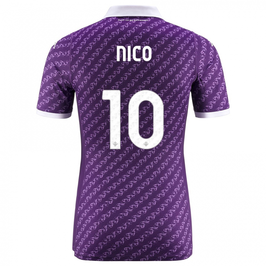 Hombre Camiseta Nicolas Gonzalez #10 Violeta 1ª Equipación 2023/24 La Camisa Chile