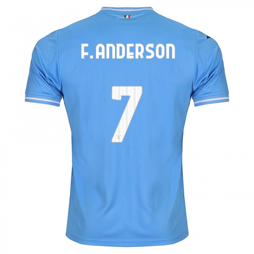 Hombre Camiseta Felipe Anderson #7 Azul 1ª Equipación 2023/24 La Camisa Chile