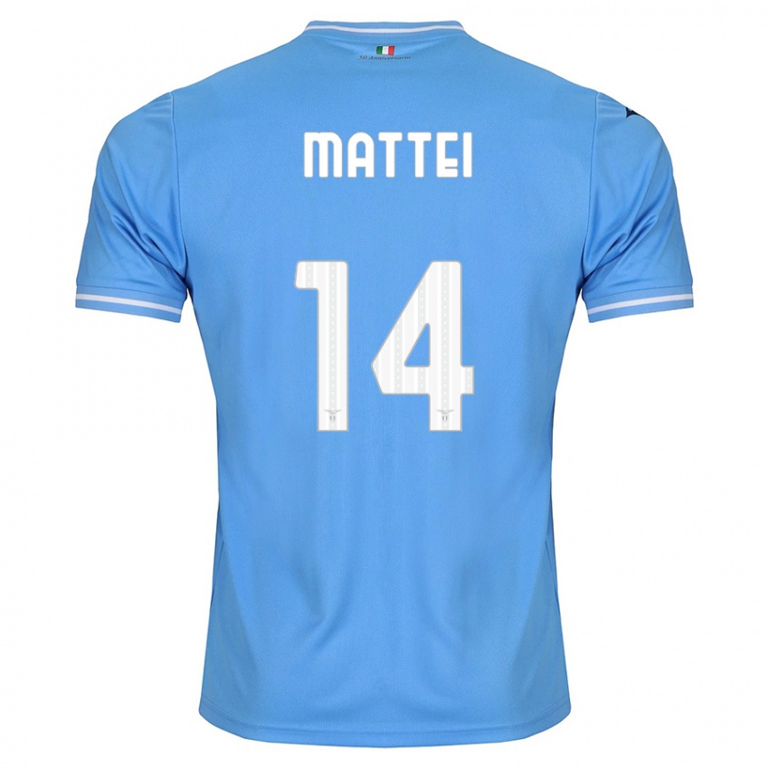 Hombre Camiseta Sarah Mattei #14 Azul 1ª Equipación 2023/24 La Camisa Chile