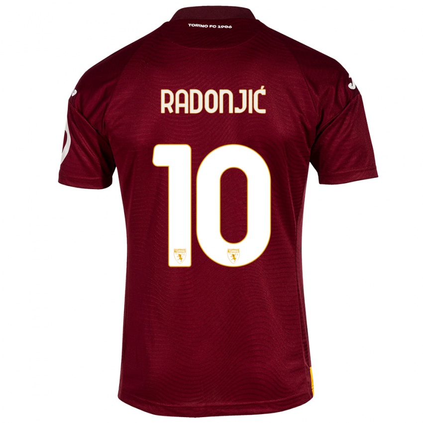 Hombre Camiseta Nemanja Radonjic #10 Rojo Oscuro 1ª Equipación 2023/24 La Camisa Chile