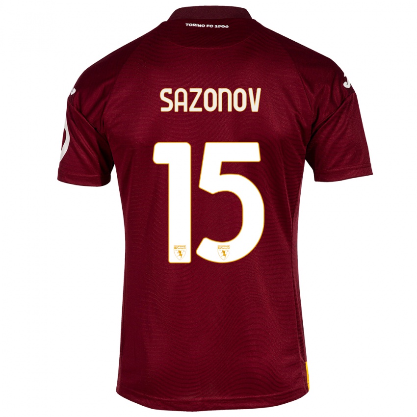 Hombre Camiseta Saba Sazonov #15 Rojo Oscuro 1ª Equipación 2023/24 La Camisa Chile
