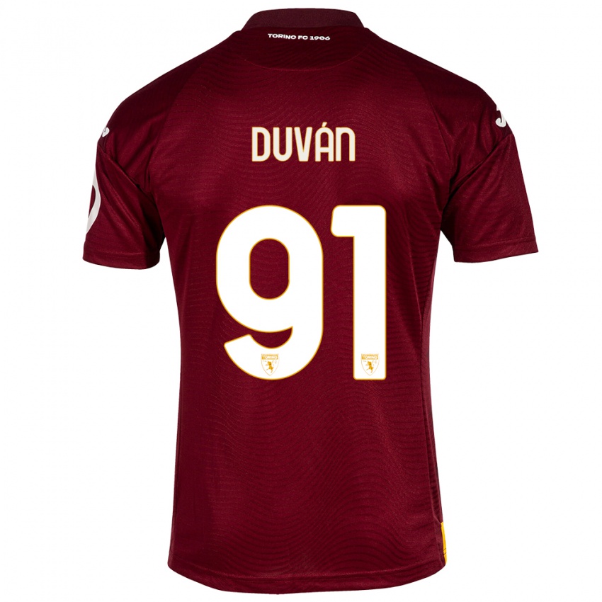 Hombre Camiseta Duvan Zapata #91 Rojo Oscuro 1ª Equipación 2023/24 La Camisa Chile