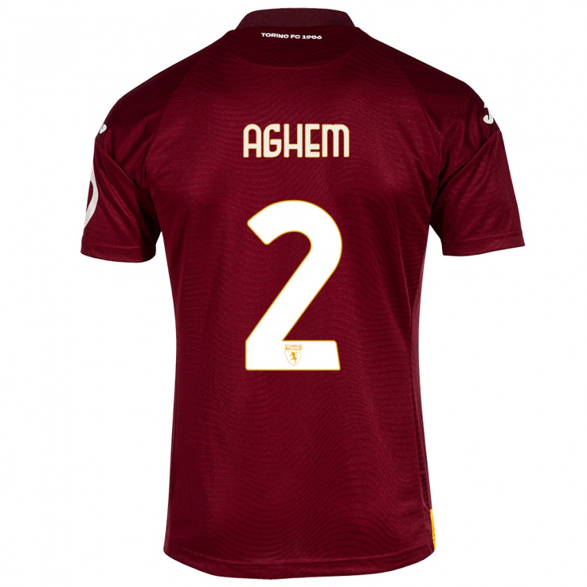 Hombre Camiseta Brigitta Aghem #2 Rojo Oscuro 1ª Equipación 2023/24 La Camisa Chile