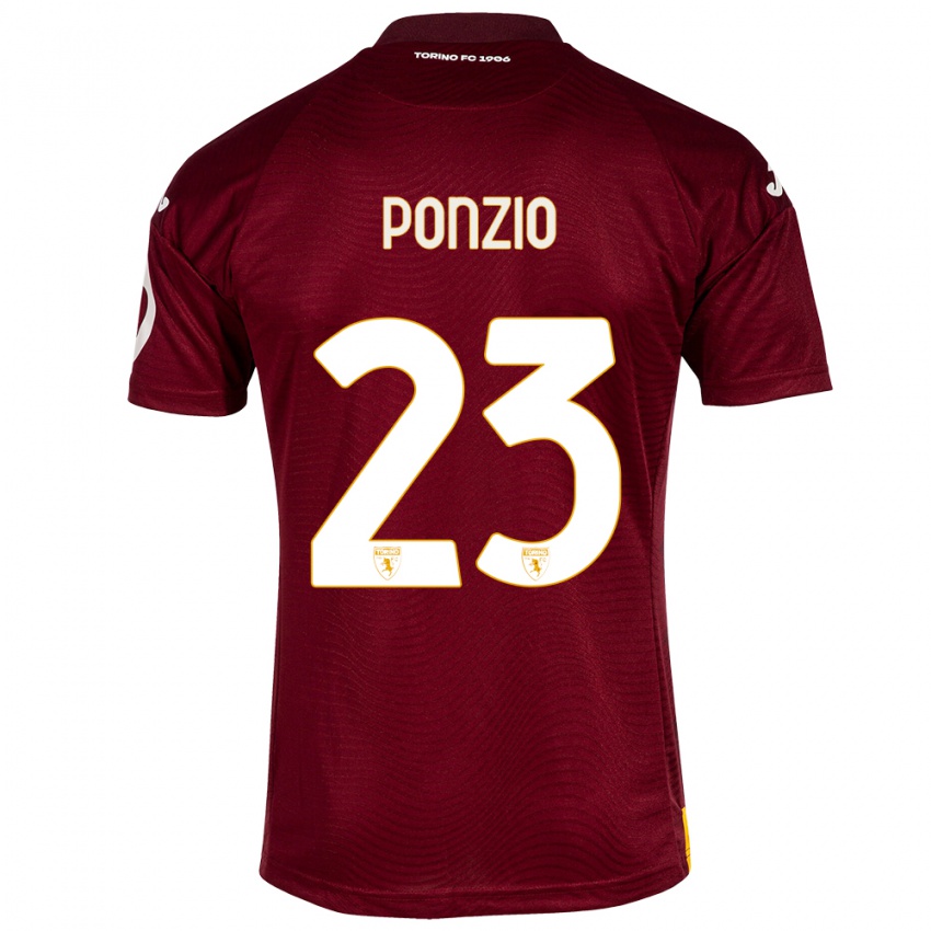 Hombre Camiseta Erika Ponzio #23 Rojo Oscuro 1ª Equipación 2023/24 La Camisa Chile