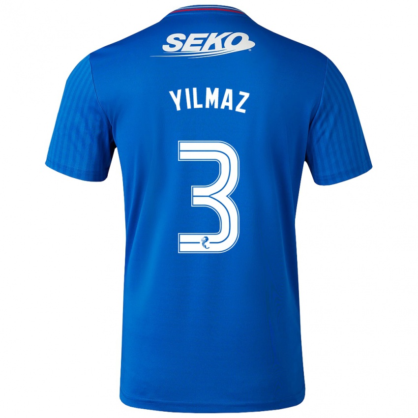 Hombre Camiseta Rıdvan Yılmaz #3 Azul 1ª Equipación 2023/24 La Camisa Chile