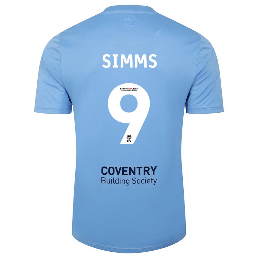 Hombre Camiseta Ellis Simms #9 Cielo Azul 1ª Equipación 2023/24 La Camisa Chile