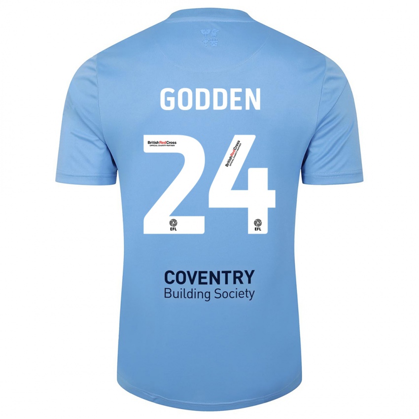 Hombre Camiseta Matt Godden #24 Cielo Azul 1ª Equipación 2023/24 La Camisa Chile