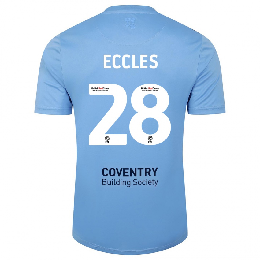 Hombre Camiseta Josh Eccles #28 Cielo Azul 1ª Equipación 2023/24 La Camisa Chile