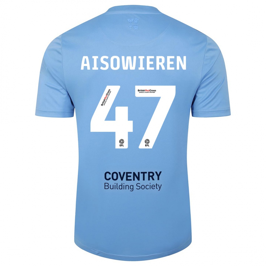 Hombre Camiseta Evan Eghosa Aisowieren #47 Cielo Azul 1ª Equipación 2023/24 La Camisa Chile