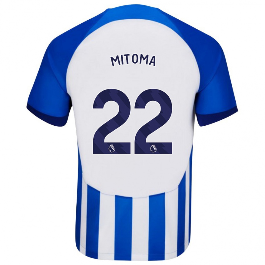 Hombre Camiseta Kaoru Mitoma #22 Azul 1ª Equipación 2023/24 La Camisa Chile