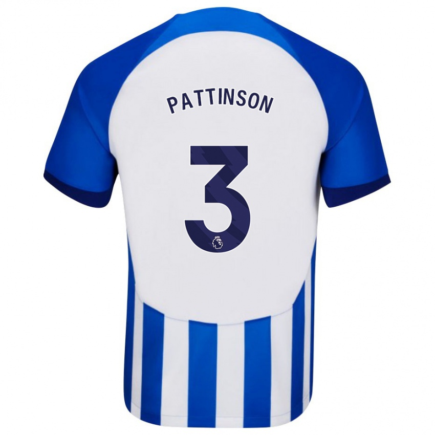 Hombre Camiseta Poppy Pattinson #3 Azul 1ª Equipación 2023/24 La Camisa Chile