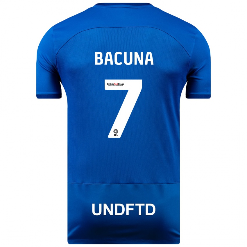 Hombre Camiseta Juninho Bacuna #7 Azul 1ª Equipación 2023/24 La Camisa Chile