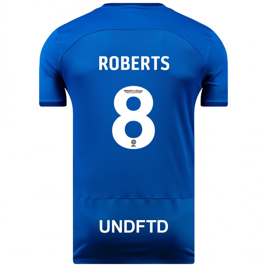 Hombre Camiseta Tyler Roberts #8 Azul 1ª Equipación 2023/24 La Camisa Chile