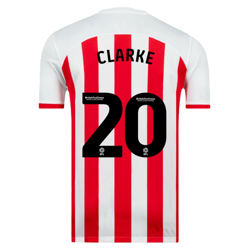 Hombre Camiseta Jack Clarke #20 Blanco 1ª Equipación 2023/24 La Camisa Chile