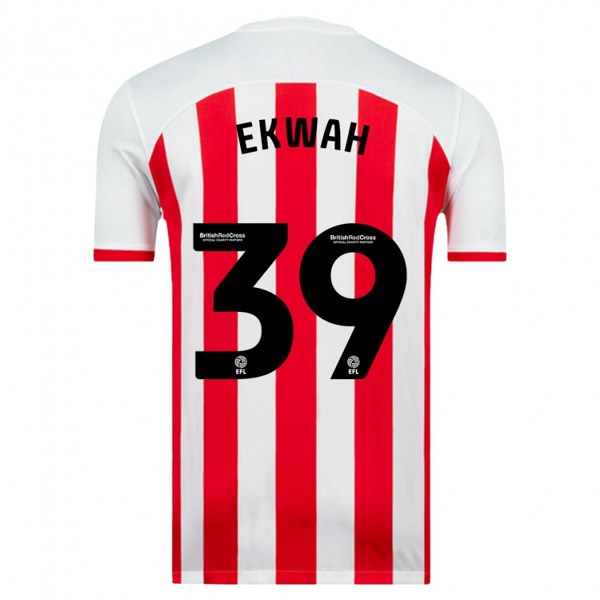 Hombre Camiseta Pierre Ekwah #39 Blanco 1ª Equipación 2023/24 La Camisa Chile