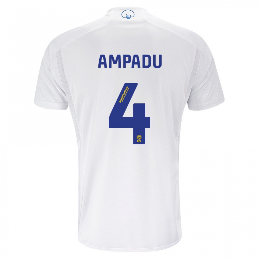 Hombre Camiseta Ethan Ampadu #4 Blanco 1ª Equipación 2023/24 La Camisa Chile