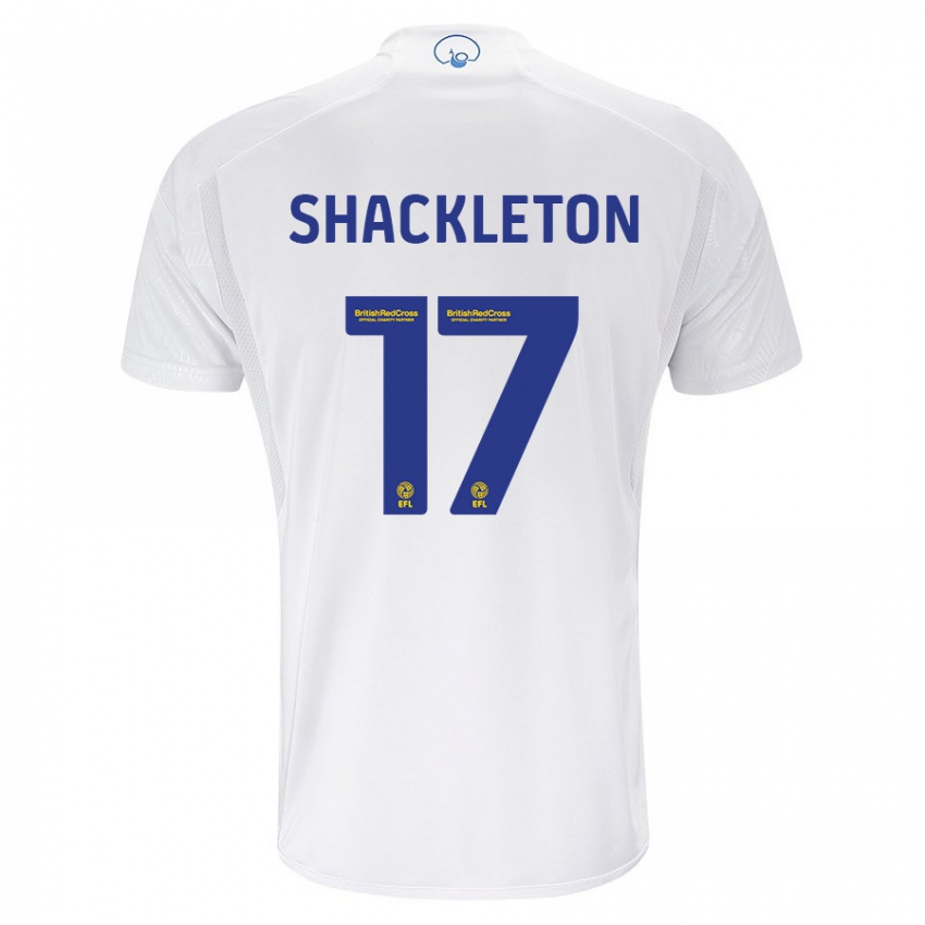 Hombre Camiseta Jamie Shackleton #17 Blanco 1ª Equipación 2023/24 La Camisa Chile