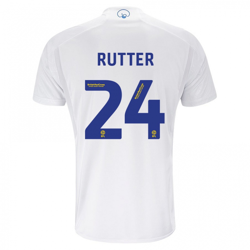 Hombre Camiseta Georginio Rutter #24 Blanco 1ª Equipación 2023/24 La Camisa Chile