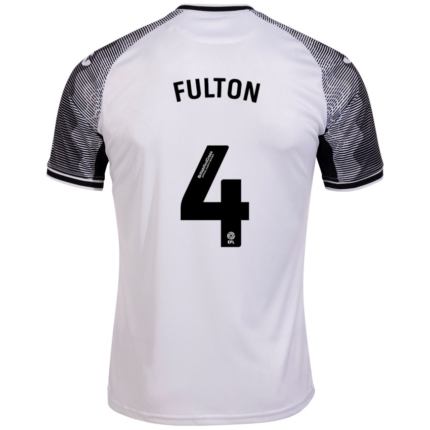 Hombre Camiseta Jay Fulton #4 Blanco 1ª Equipación 2023/24 La Camisa Chile