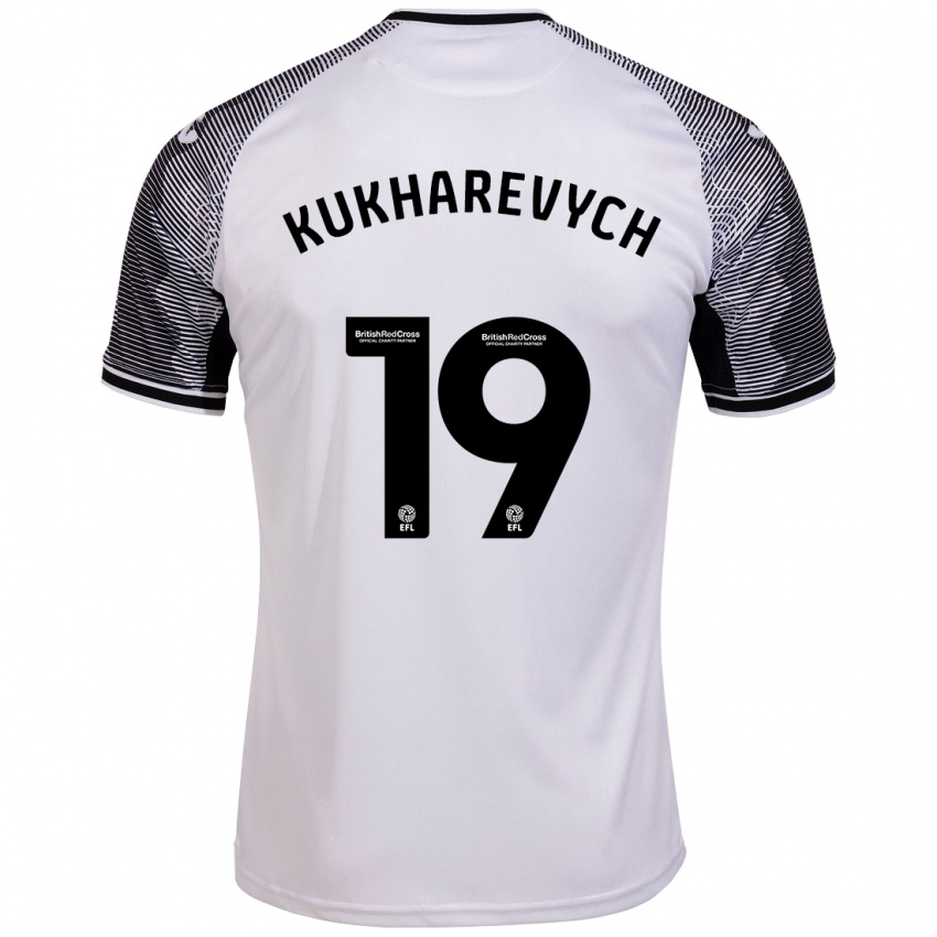 Hombre Camiseta Mykola Kukharevych #19 Blanco 1ª Equipación 2023/24 La Camisa Chile