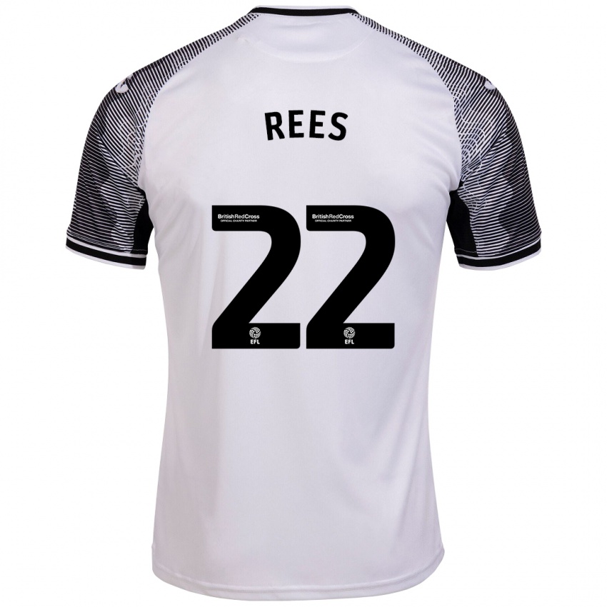 Hombre Camiseta Nia Rees #22 Blanco 1ª Equipación 2023/24 La Camisa Chile