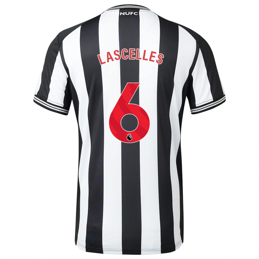 Hombre Camiseta Jamaal Lascelles #6 Blanco Negro 1ª Equipación 2023/24 La Camisa Chile
