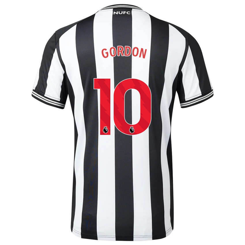 Hombre Camiseta Anthony Gordon #10 Blanco Negro 1ª Equipación 2023/24 La Camisa Chile