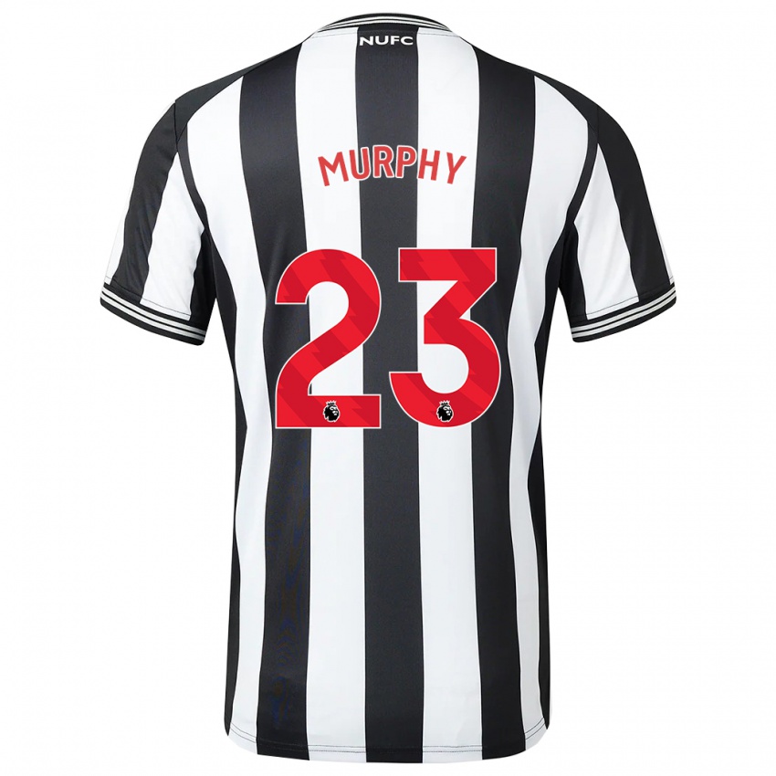 Hombre Camiseta Jacob Murphy #23 Blanco Negro 1ª Equipación 2023/24 La Camisa Chile