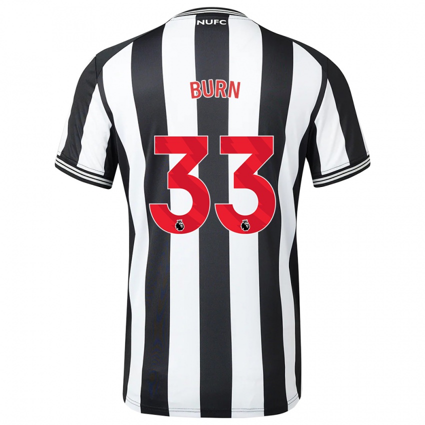 Hombre Camiseta Dan Burn #33 Blanco Negro 1ª Equipación 2023/24 La Camisa Chile