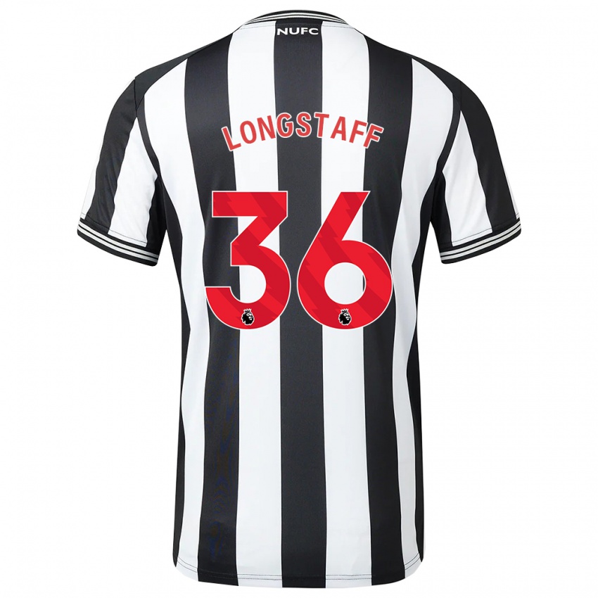 Hombre Camiseta Sean Longstaff #36 Blanco Negro 1ª Equipación 2023/24 La Camisa Chile