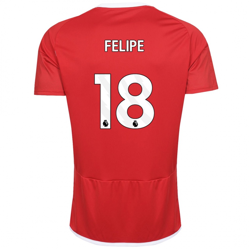 Hombre Camiseta Felipe #18 Rojo 1ª Equipación 2023/24 La Camisa Chile