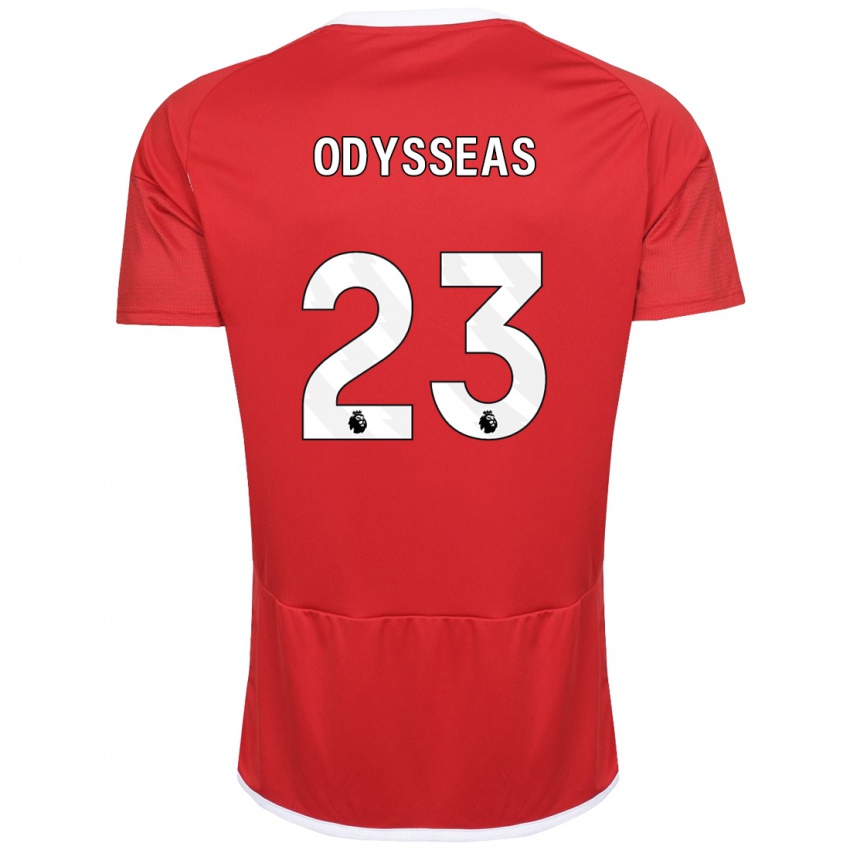 Hombre Camiseta Odysseas Vlachodimos #23 Rojo 1ª Equipación 2023/24 La Camisa Chile