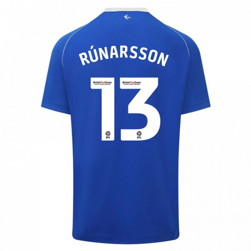 Hombre Camiseta Runar Alex Runarsson #13 Azul 1ª Equipación 2023/24 La Camisa Chile