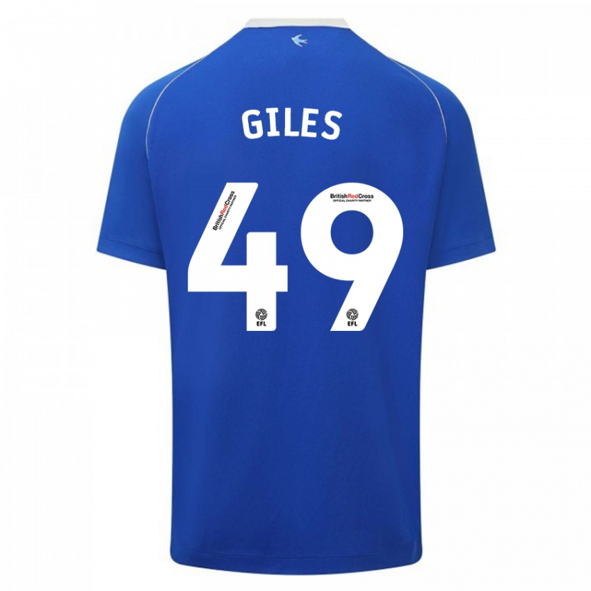 Hombre Camiseta Luey Giles #49 Azul 1ª Equipación 2023/24 La Camisa Chile