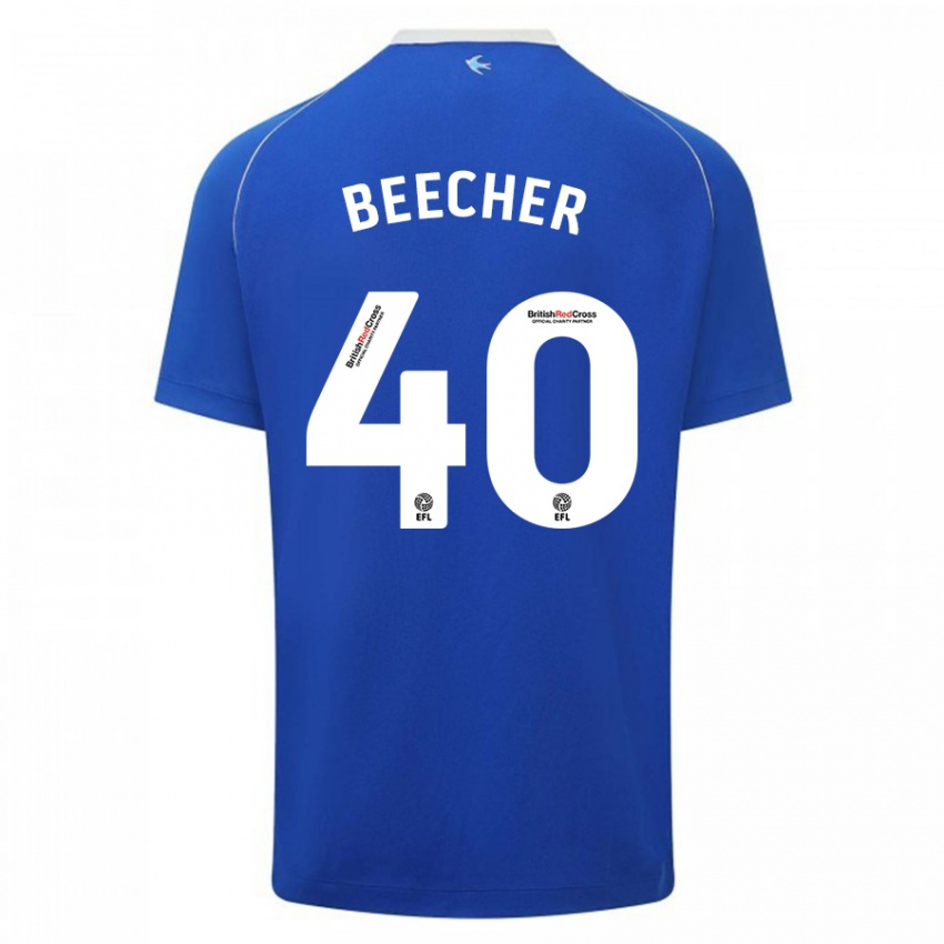 Hombre Camiseta Josh Beecher #40 Azul 1ª Equipación 2023/24 La Camisa Chile