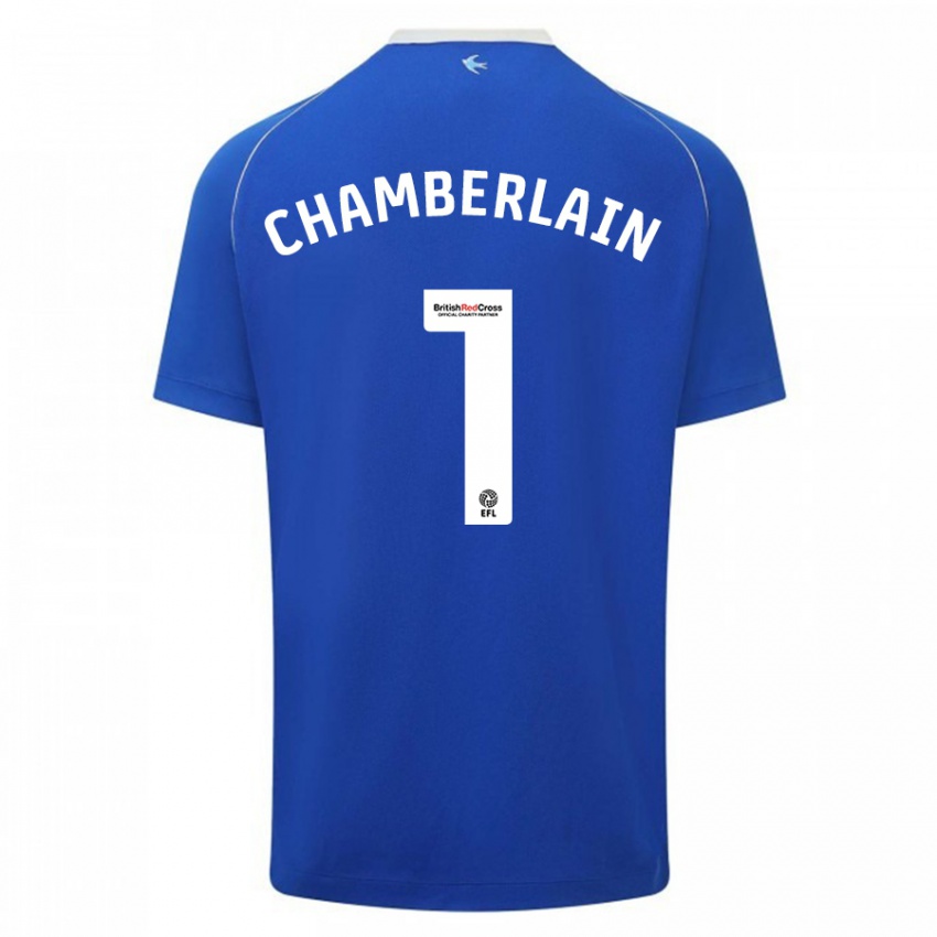 Hombre Camiseta Ceryn Chamberlain #1 Azul 1ª Equipación 2023/24 La Camisa Chile