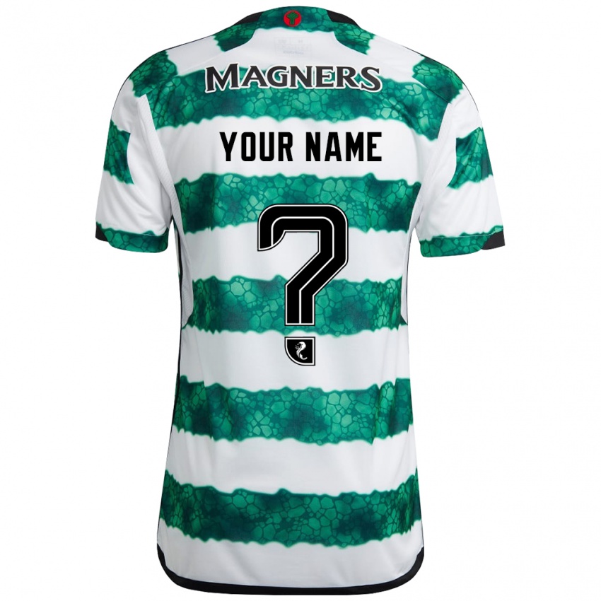 Hombre Camiseta Su Nombre #0 Verde 1ª Equipación 2023/24 La Camisa Chile