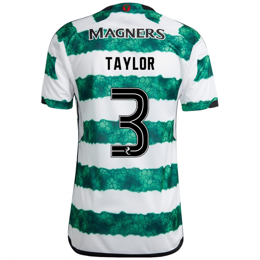 Hombre Camiseta Greg Taylor #3 Verde 1ª Equipación 2023/24 La Camisa Chile