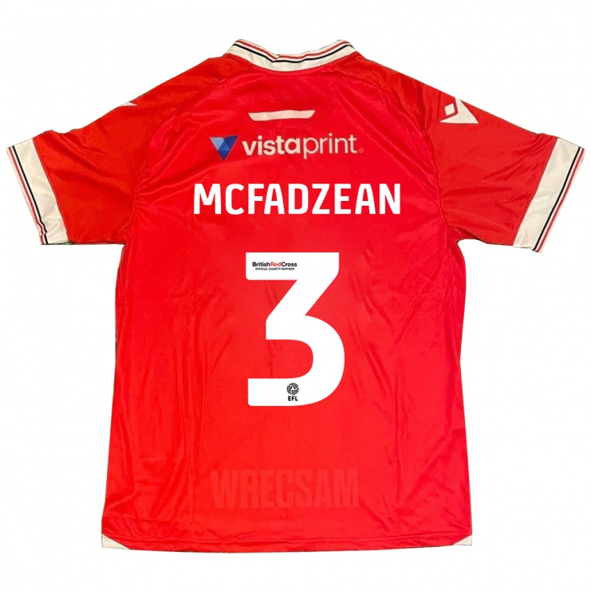 Hombre Camiseta Callum Mcfadzean #3 Rojo 1ª Equipación 2023/24 La Camisa Chile