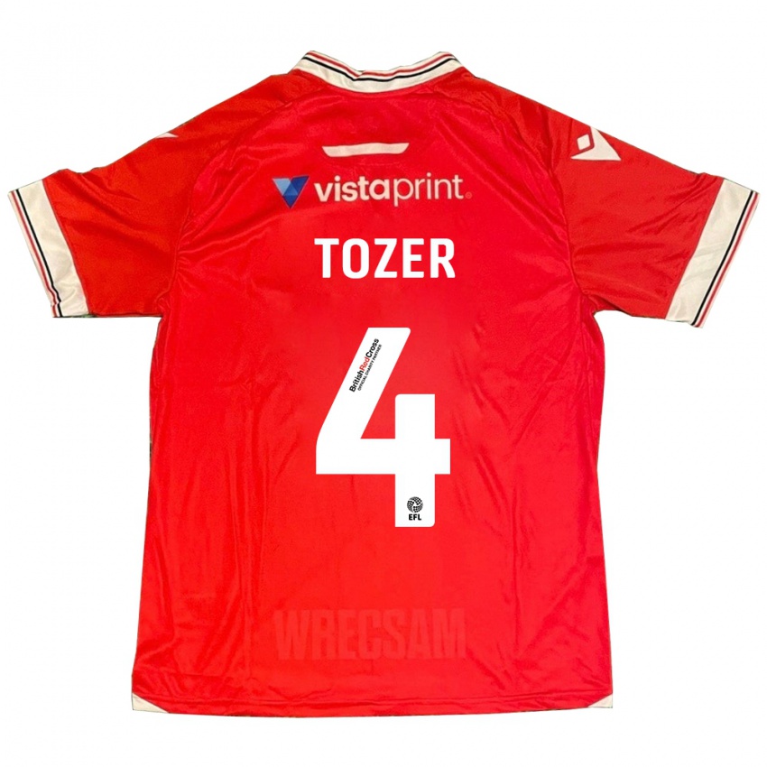 Hombre Camiseta Ben Tozer #4 Rojo 1ª Equipación 2023/24 La Camisa Chile