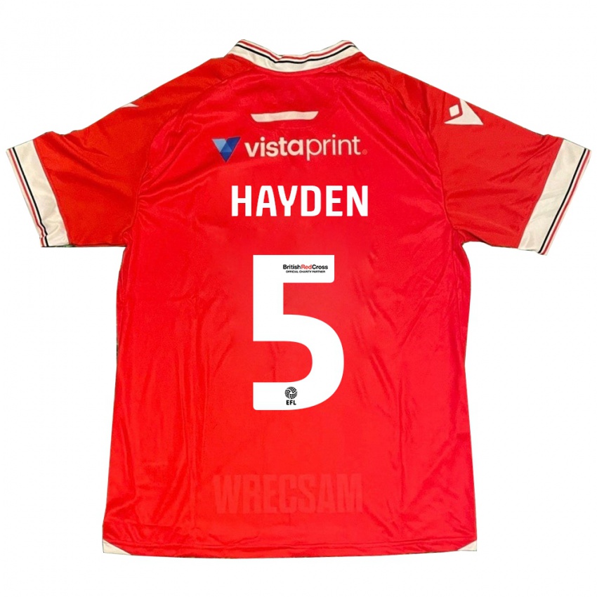 Hombre Camiseta Aaron Hayden #5 Rojo 1ª Equipación 2023/24 La Camisa Chile