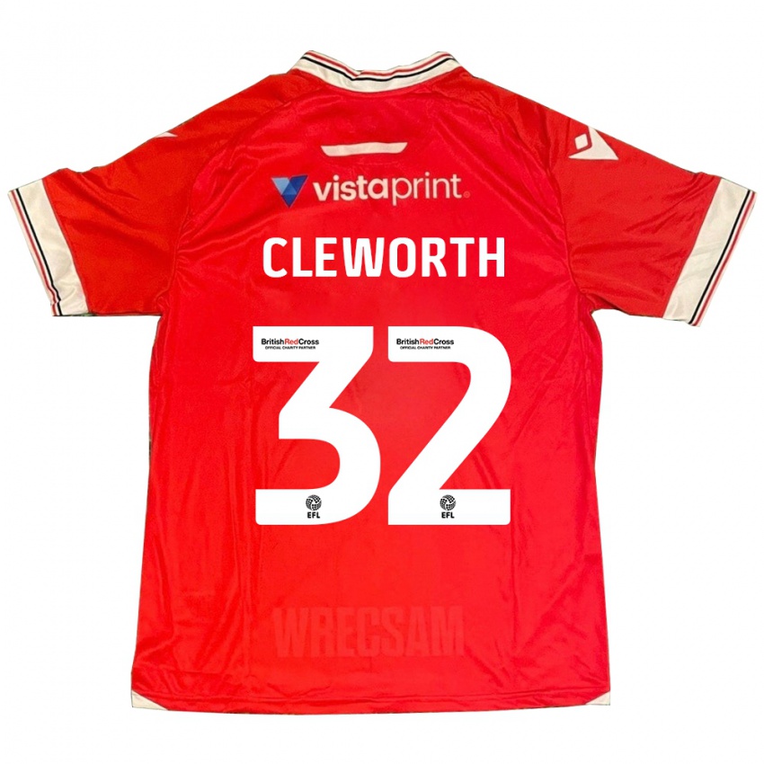 Hombre Camiseta Max Cleworth #32 Rojo 1ª Equipación 2023/24 La Camisa Chile