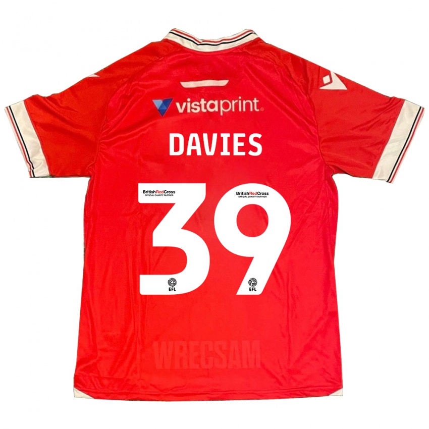 Hombre Camiseta Daniel Davies #39 Rojo 1ª Equipación 2023/24 La Camisa Chile